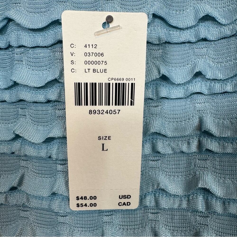 Anthropologie Light Blue Scoop Neck Ruffle Tank - Large, NWT - Picture 4 of 8